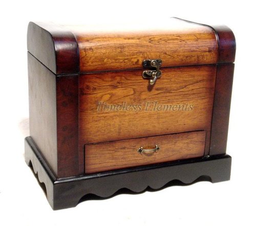 Kitchen: Wood Jewelry Box Chest Drawer Trunk Antique Finish