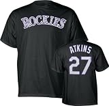 Garrett Atkins Colorado Rockies Name and Number Black T-Shirt