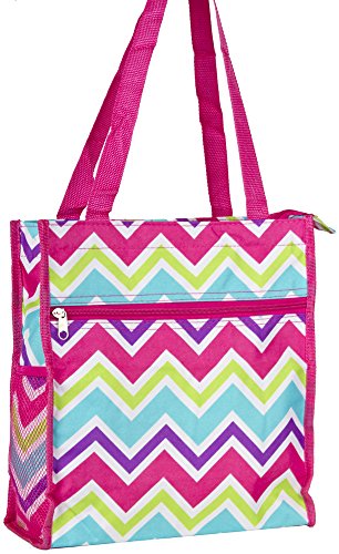 World Traveler Chevron Zigzag Collection Travel Tote Bag 12-inch
