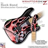 Metal Flames Red WraptorSkinz Skin fits Rock Band Stratocaster Guitar for Nintendo Wii, XBOX 360, PS