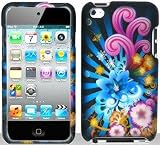 Blue Pink Flowers Hard Snap On Case Cover Faceplate Protector for Apple iPod Touch 4 4th Generation + Free Texi Gift Box