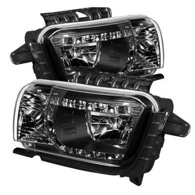 Chevy Camero 2010 - Up DRL LED Crystal Headlights - Black-NEW! ~*~*~