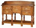 Granary Long Side Table Wooden Dressing Table Unit