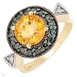 FPJ Marvelous Ring With 2.35ctw Genuine Diamonds and Citrine Made of Yellow Gold - Certificate Available.