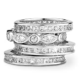 Sterling Silver Cubic Zirconia Channel Set Stackable 4-piece Ring Set