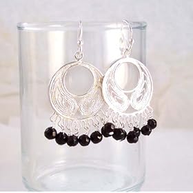 Bohemian Sterling Silver and Stone Earrings