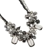G by GUESS Pyramid Bead and Stones Cluster Necklace, SILVER