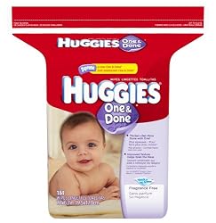 Huggies One & Done Fragrance Free Baby Wipes, Refill, 184-Count Pack (Pack of 3) [Package May Vary]