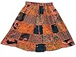 Orange Boho Vintage Skirts Floral Patchwork Mini Skirt