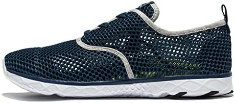 ONEPAGE Men's Breathable Running Shoes,Water,Walking,Sport,lace-up Sneakers EU45 Blue White