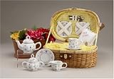  : BEST SELLER! Deluxe 18 piece porcelain tea set including 2 sets of cutlery!