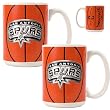 San Antonio Spurs NBA 2pc Ceramic Gameball Mug Set - Primary Logo by Great American Products