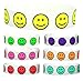 Goldistock Wristbands Happy Face 140 Ct. Variety Pack - ¾” Arm Bands – 20 Each: Neon Yellow, Orange,Green, Pink, Aqua, Purple & Red - Paper-Like Party Armbands - Wrist Bands for Events