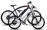 2 Prodecotech Electric Bikes- ProdecoTech Phantom X R V5 36V600W 8 Speed Electric Bicycle 14Ah Samsung Li Ion, Matte Black Bicycle AND Genesis V5 36V600W 8 Speed Electric Bicycle, Brushed Aluminum, 18"/One Size