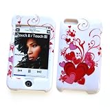 Apple iPod Touch 2nd & 3rd Generation Snap-On Protector Hard Case Image Cover "Red Hearts" Design