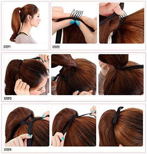 CosdeWig® 22"(55cm) Straight Light Auburn Binding Tie up Ponytail Clip Hair Wrap