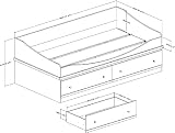 South Shore Clever Collection Twin Mates Bed Natural Maple