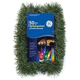 Good Tidings 84605 Garland Green Pine Roping 50 GE Multi-Colored Lights - 3-1 2-Inch by 12-Foot