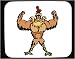 Decorated Mouse Pad with flexing, chicken, barnyard, bird, animal, farm, muscles, roo...