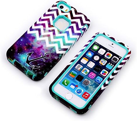 For iphone 5 5S Case , Flysunstore Fashion Starry sky Hybrid Hard PC With TPU Pattern Design Double Layer Protective Cover Fit For Apple iphone 5 5S [MINT]