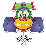 from Personalised Products Childrens Personalised Racing Car Pendulum Wall Clock