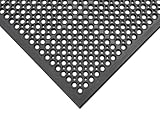 Rubber-Cal Dura-Chef Jr. Non-Slip Rubber Kitchen Mat - 1/2inch x 3ft x 5ft - Black