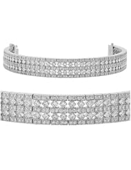 Diamond Bracelet - Diagonal Diamond Tennis Bracelet in 18k White Gold
