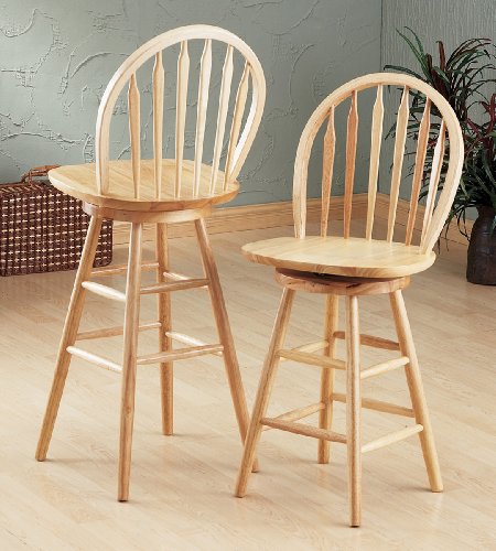 Solid Wood Windsor Swivel Natural 24