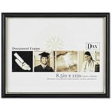 DAX Two-Tone Document/Diploma Frame, Wood, 8.5 x 11 Inches, Black with Gold Leaf Trim (N17981BT)