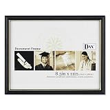 DAX Two-Tone Document/Diploma Frame, Wood, 8.5 x 11 Inches, Black with Gold Leaf Trim (N17981BT)