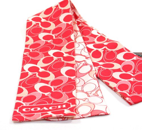 AUTHENTIC COACH OUTLINE SIGNATURE PONYTAIL SCARF 98652 (Red)