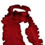 Feminine Red Thin Knit Ruffled Edge Scarf