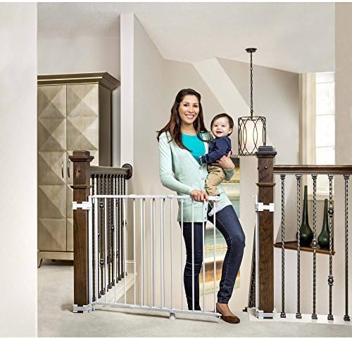 Top of Stairs Expandable Gate with Mounting Hardware by Regalo | Recommended For Ages 6-24 Months