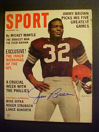 Jim Brown Cleveland Browns Autographed December 1964 Sport Magazine
