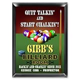 Personalized 12 Collectible Traditional Series - Quit Talkin' & Start Crakin' Billiard's Room - Game Room - Tavern, Bar, Lounge, Pub Sign