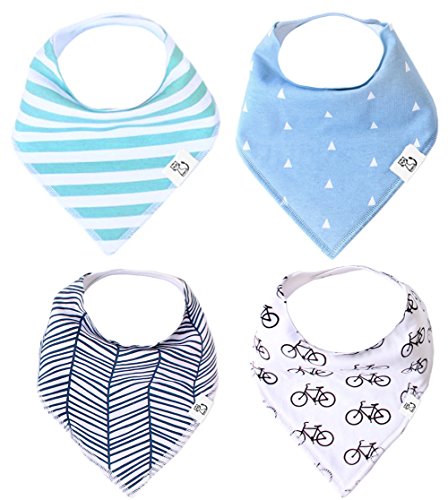 Baby Bandana Drool Bibs for Boys Cruise Set 4 Pack of Unisex Absorbent Cotton Modern Baby Gift Set for Girls