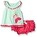 Nannette Baby Girls' Applique Top with Ruffled Diaper Cover Set