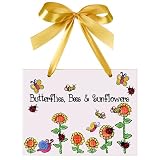Jamie's Painting & Design Butterfly and Bee Garden Plaque