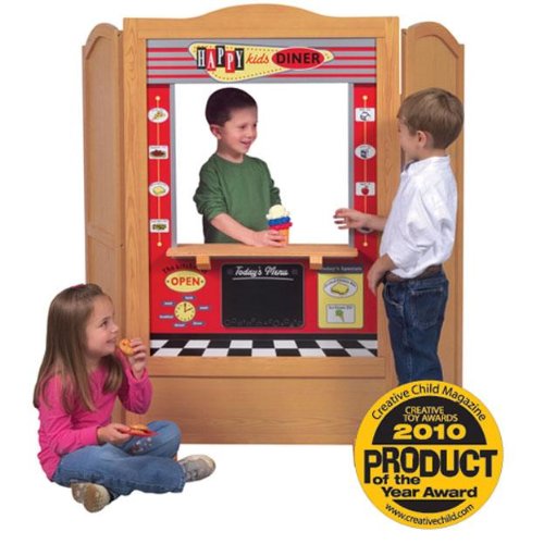 Kid's 4 In 1 Dramatic Play Theater in Honey Oak Finish