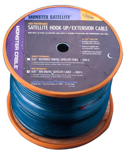 Monster Cable MS ISAT200-1000 ISAT 200 Direct Burial High Performance RG-6 Digital Satellite Cable 1000 ft. spool) Monster Cable MS ISAT200-1000 ISAT 200 Direct Burial High Performance RG-6 Digital Satellite Cable 1000 ft. spool)