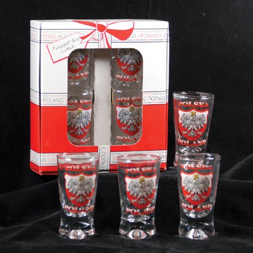 Shot Glasses - Polish Eagle Emblem, Set of 4