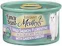 Fancy Feast Gourmet Cat Food Wild Salmon Florentine in Sauce With Garden Greens, 3-Ounce Cans (Pack of 24)