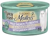 Fancy Feast Gourmet Cat Food Wild Salmon Florentine in Sauce With Garden Greens, 3-Ounce Cans (Pack of 24)