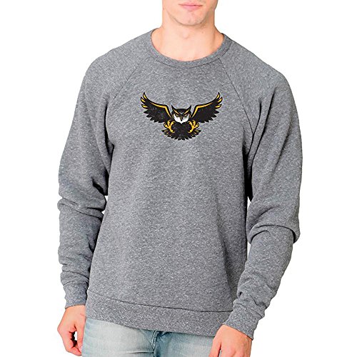 Kennesaw State University Owls Mens Triblend Sweatshirt Distressed Logo Design 2 (2XL)