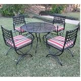 International Caravan Contempo 5pc Wrought Iron Patio Dining Set