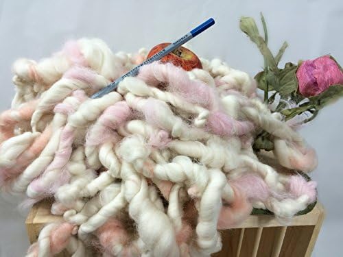 Giant Yarn, NOODLES, Pink, Coral,1 lb, Super Chunky,Super Soft Handspun Merino SMOOSH Yarn