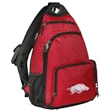 Pink University of Arkansas Sling Backpack Pink Arkansas Razorbacks One Strap Backpacks for Travel or School Bags - BEST QUALITY Unique Gifts For Boys, Girls, Adults, College Students, Men or Ladies