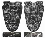 Victory Palette of King Narmer Statue on Marble base Museum Reproduction