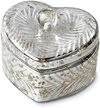 Henrietta Mercury Glass Heart Shaped Jewelry Box