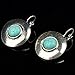 TS Turquoise Inlaid Round Earrings